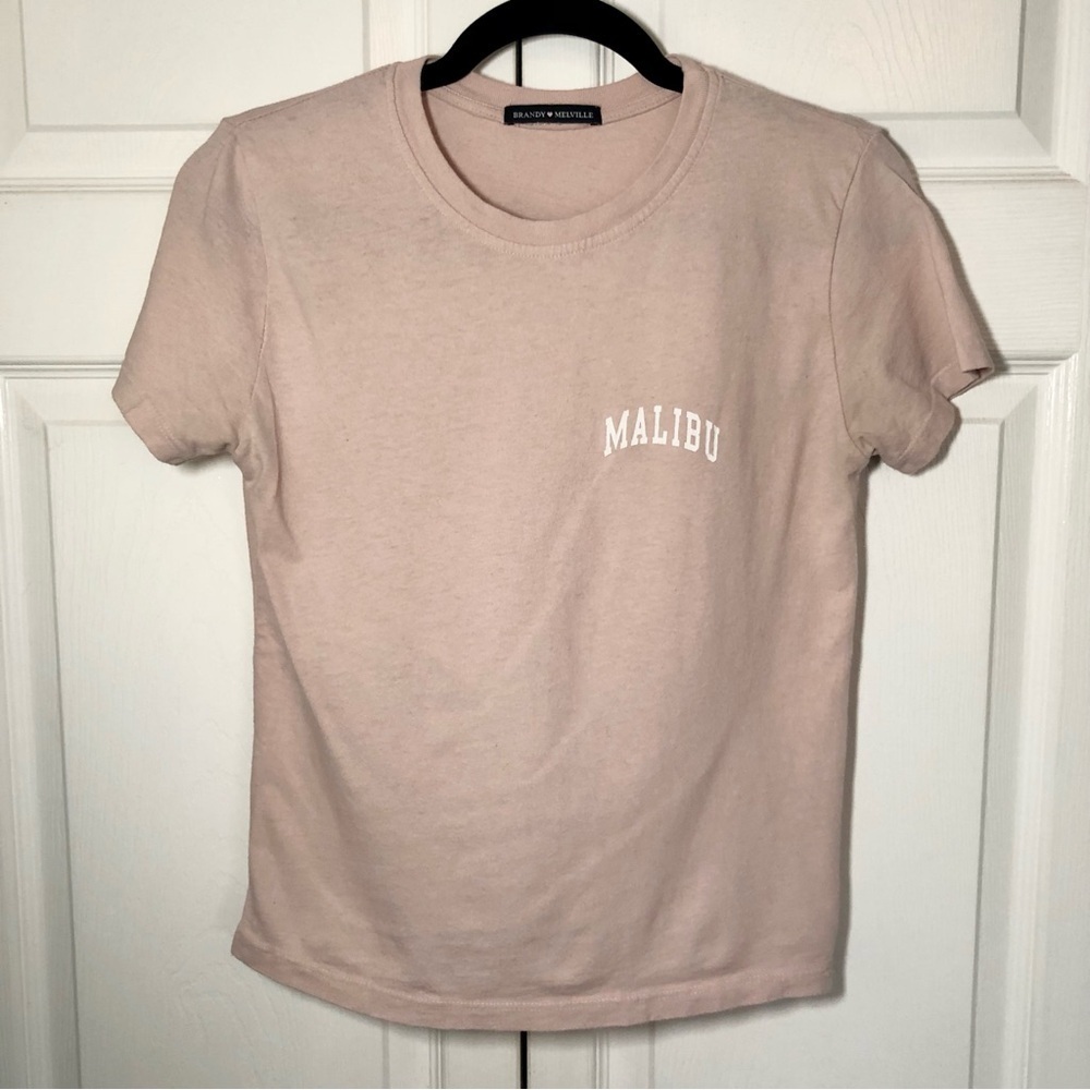 Brandy Melville Light Pink Malibu T-Shirt OS